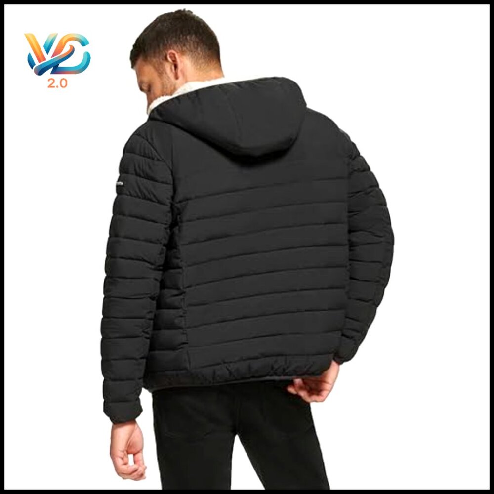 Lightweight Packable Down Jacket With Sherpa Lini… - image 4